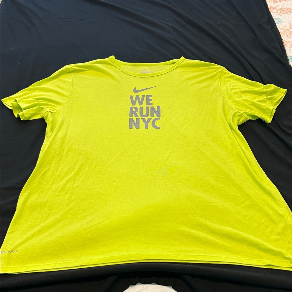 Nike Lime Green 'We Run NYC' T-Shirt